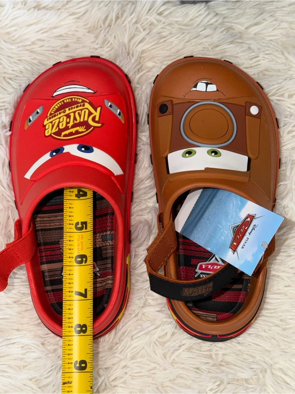 Disney Kids Cars Lightning McQueen Red & Mater Brown Slip-On Clogs